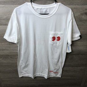 Kidrobot Mens Medium Bot Eyes Pocket T Shirt White